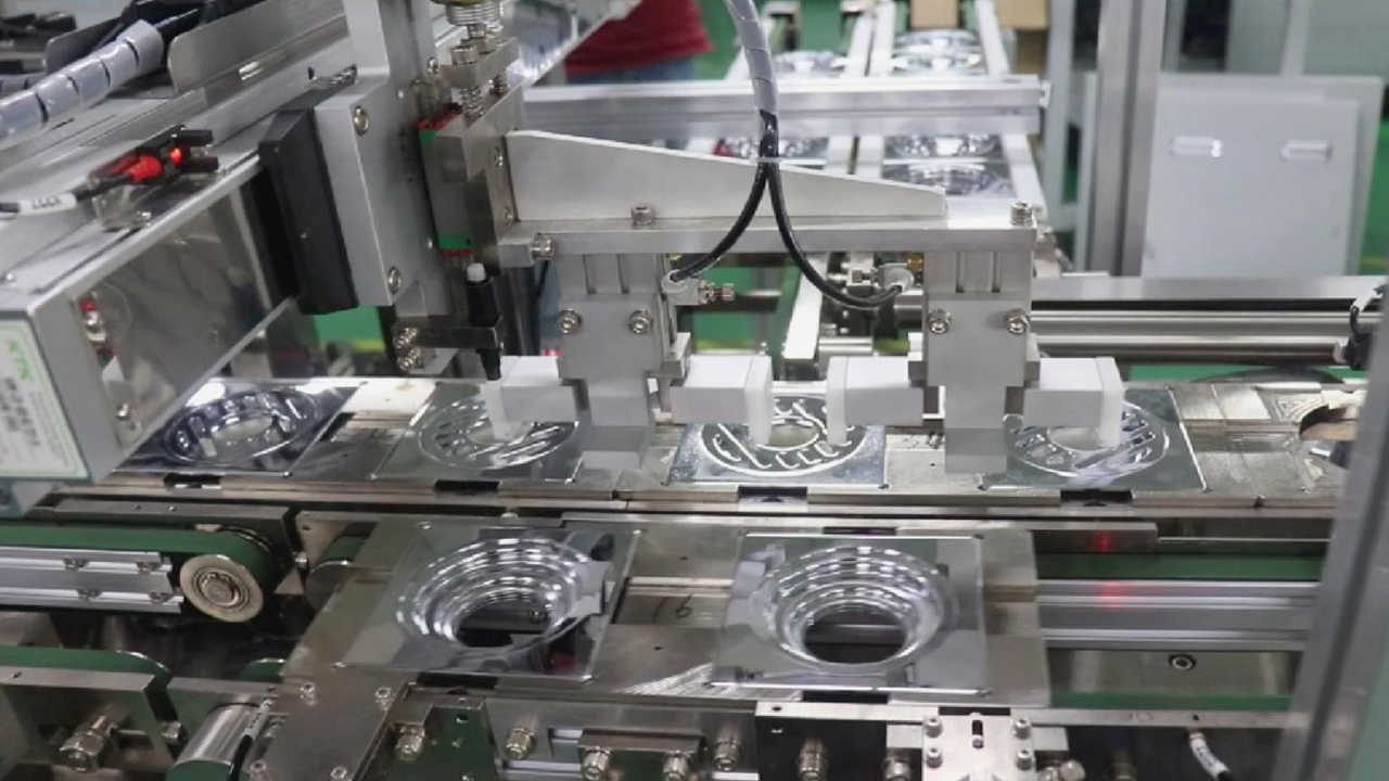 Floor drain assembly machine