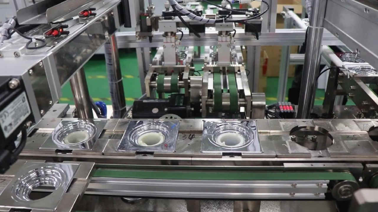 Floor drain assembly machine